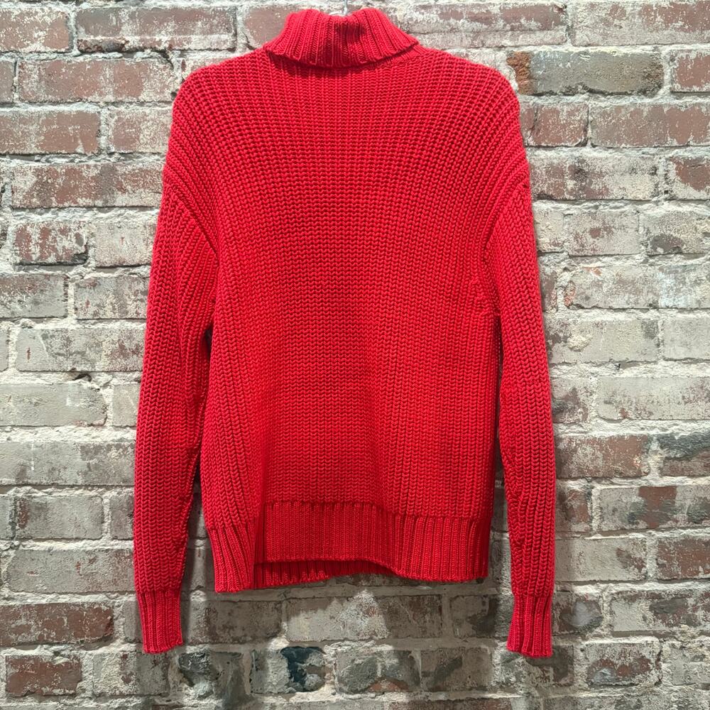 Jason Wu Interlocked Turtleneck Sweater Red‎ Size Large - Picture 9 of 9